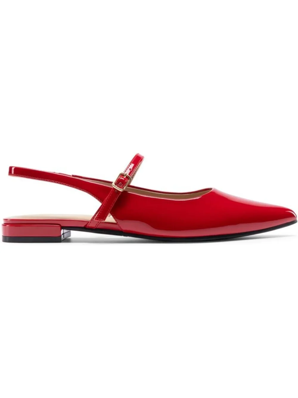 Dream Pairs Women's Red Pointed Toe Slingback Dressy Mary Jane Ballet Flats